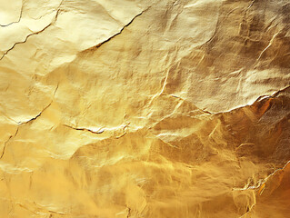 Fototapeta premium Gold background, golden texture for design. Gold paper or yellow leaf foil wall with a shiny surface.