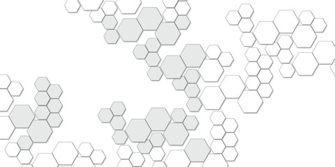Abstract technology white geometric hexagon on transparent concept design honeycomb shape vector. 
