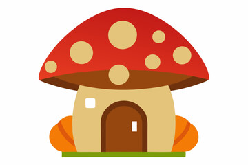 house with a mushroom vector illustration 