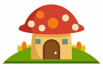 house with a mushroom vector illustration 