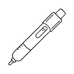 insulin pen icon, insulin pen line art - simple line art of insulin pen, perfect for insulin pen logos and icons