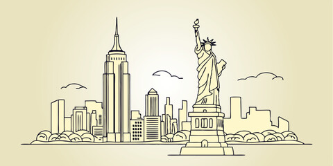 Obraz premium New York City skyline. Vector.