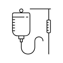 iv drip icon, iv drip line art - simple line art of iv drip, perfect for iv drip logos and icons