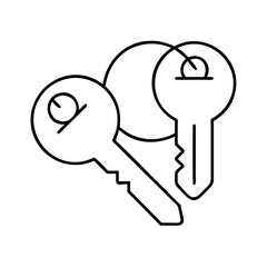 key icon, key line art - simple line art of key, perfect for key logos and icons