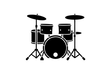drums musical instruments silhouette vector 