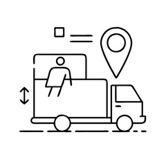 last mile delivery icon, last mile delivery line art - simple line art of last mile delivery, perfect for last mile delivery logos and icons