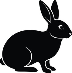 black rabbit vector illustration