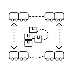 logistics chain icon, logistics chain line art - simple line art of logistics chain, perfect for logistics chain logos and icons
