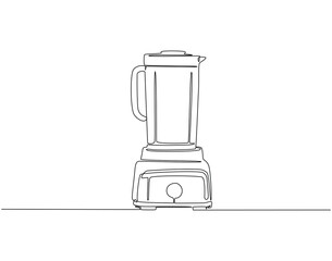 Continuous line drawing of electric blender. Single line illustration of blender home appliance. Kitchen tool concept. Editable outline