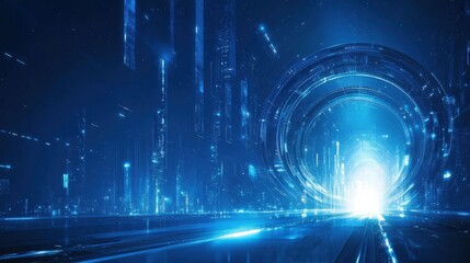 Obraz premium Futuristic City Portal Technology