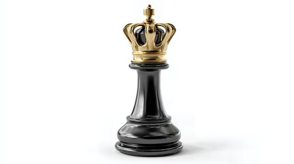 Fototapeta premium A chess piece adorned with a gold crown stands tall, symbolizing triumph and victory.