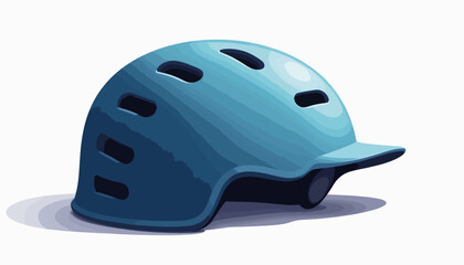 Fototapeta premium Modern blue snowboarding helmet on white background, design focus