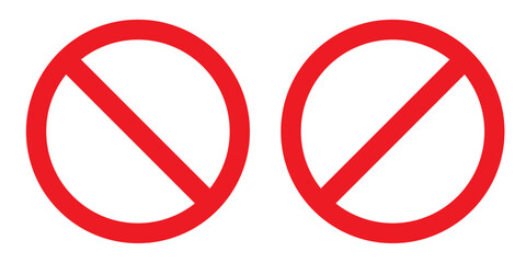 Fototapeta premium No Entry Sign, Red Circle with Diagonal Line