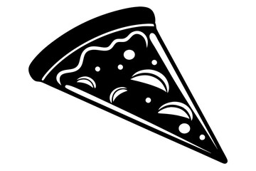 pizza slice silhouette vector 