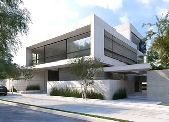 modern office building in the park