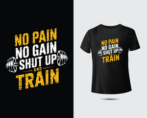 Gym workout fitness motivational t-shirt designs beast mode push limits no pain no gain inspirational quotes bodybuilding training apparel for men and women sporty graphic prints.