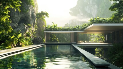 Luxury Villa with Infinity Pool in Lush Jungle Setting