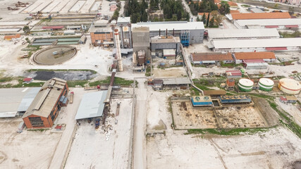 Aerial view of a factory treatment plant.