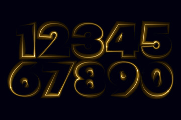 neon set numbers, Set of 3d render, numbers one glowing in the dark, pink blue neon light. Abstract cosmic vibrant color digit neon glow. Glowing neon lighting on dark background. Numbers futuristic 