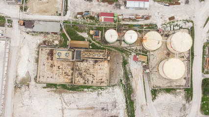 Silos and treatment plant in an old factory.