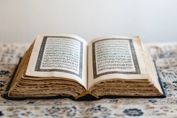 Obraz premium Quran on white background. AI generated illustration.