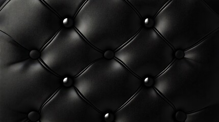 Naklejka premium Luxurious Black Leather Upholstery with Gold Studs