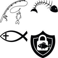 Fish Bundel simple icon. Vector ICON all icon Viktor	