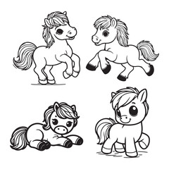 Horse silhouette vector art bundle set