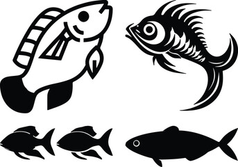 Fish Bundel simple icon. Vector ICON all icon Viktor	