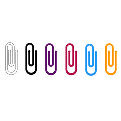Paperclip Icon Set colorful - Office and Document Tools
