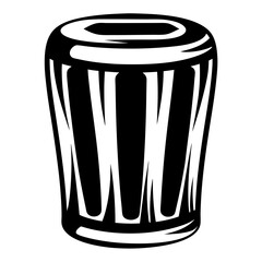 Stylized Black and White Illustration of a Tumbler Glass with Geometric Design