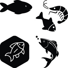 Fish Bundel simple icon. Vector ICON all icon Viktor	