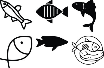 Obraz premium Fish Bundel simple icon. Vector ICON all icon Viktor 