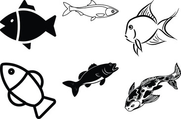 Fish Bundel simple icon. Vector ICON all icon Viktor	