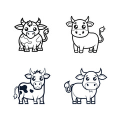 Obraz premium Cute Cattle Confuse Svg Bundle