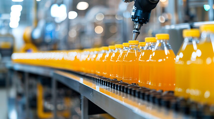 A robotic arm in a high tech factory, assembling components for robots used in autonomous virtual assistant production systems, AI-tech style