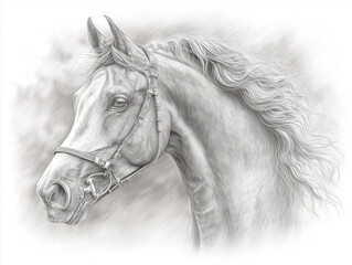 Draw Sketch of a Majestic Horse With Flowing Mane - Cleveland Bay Mulgrave Supreme