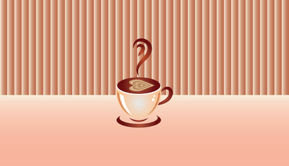 Cup of coffee love logo symbol vector illustration design.