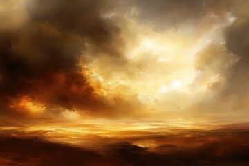 Fototapeta premium Dramatic Sky Over Golden Plains