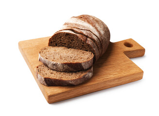 Pieces of fresh bread isolated on white