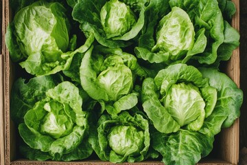 Lettuce in a box. AI generated illustration.