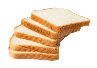 Pieces of fresh toast bread isolated on white
