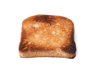 One piece of toast bread isolated on white