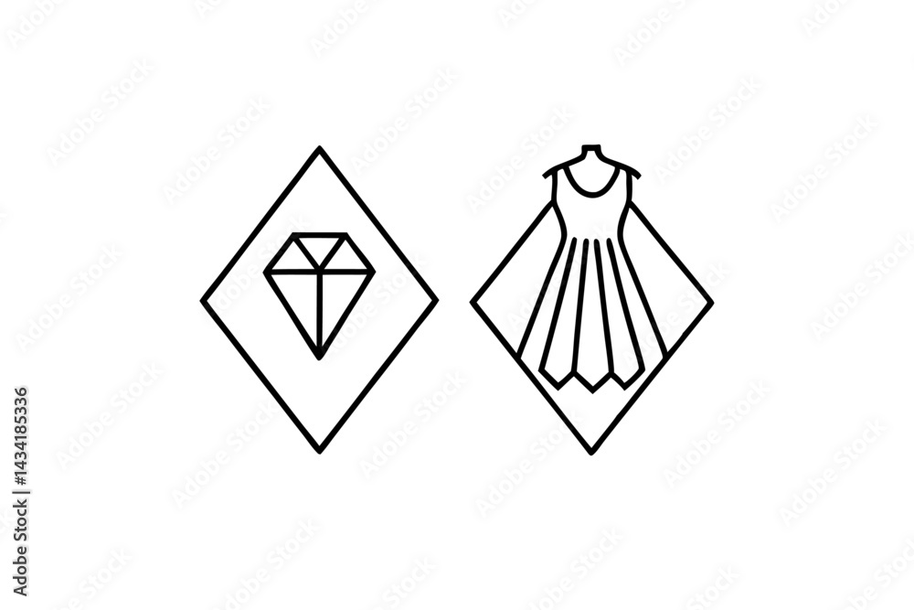 Wall mural vector illustration of a diamond symbol and abstract geometric background design set