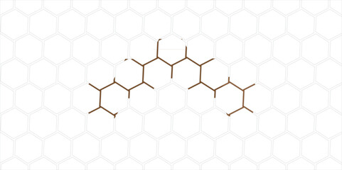 Fototapeta premium Abstract geometric hexagon pattern with honeycomb design in a seamless 3D metal texture