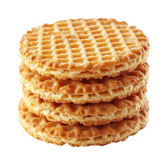 Delicious waffle cookies kitchen food cozy isolated on transparent background