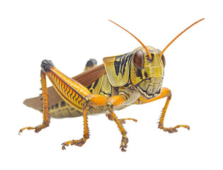 Colorful grasshopper nature wildlife isolated on transparent background