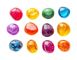 Colorful gemstones display bright beauty isolated on transparent background