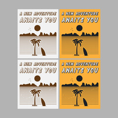 Summer time, summer vacation poster design