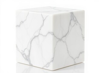 Marble Cube on White Background